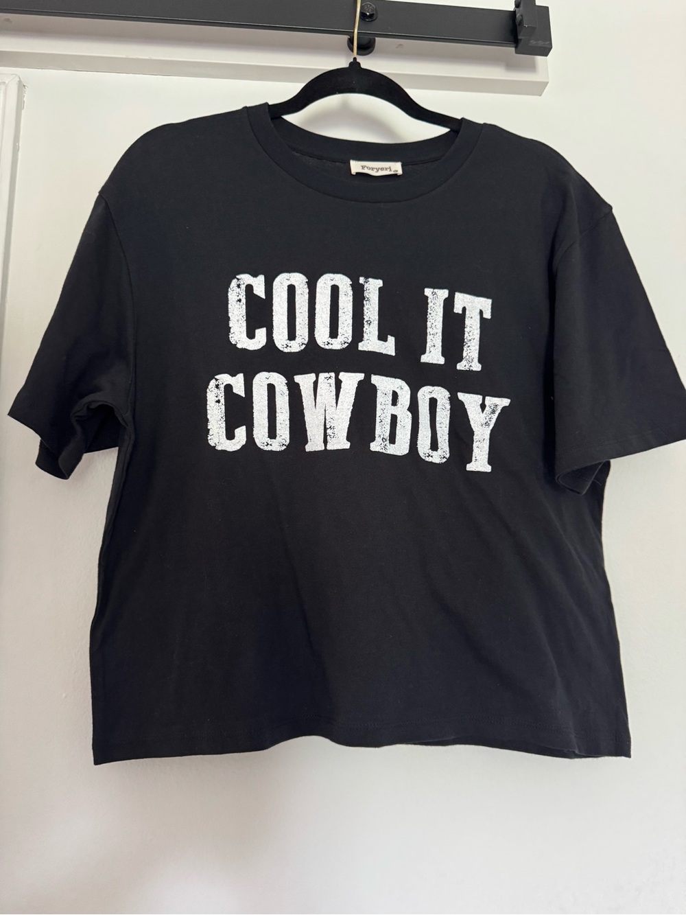 COOL IT COWBOY Black Graphic Tee by ZUTTER